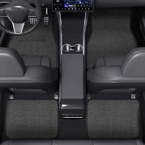 Universal Car Floor Mats, 3D Mesh Fabric All Weather Waterproof Car Floor Liners,With Anti-Slip Granule Backing&Driver Heel Pad,Efficient Dust&Dirt Resistant for Sedan,SUV,Truck,Van,Set of 4pcs - color: 3D Mesh Fabric