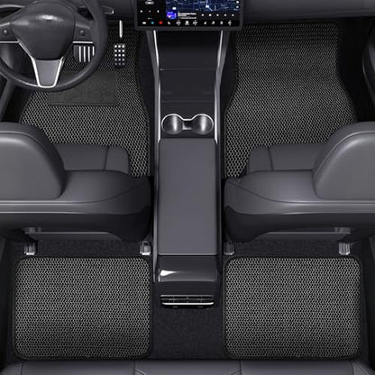 Universal Car Floor Mats, 3D Mesh Fabric All Weather Waterproof Car Floor Liners,With Anti-Slip Granule Backing&Driver Heel Pad,Efficient Dust&Dirt Resistant for Sedan,SUV,Truck,Van,Set of 4pcs - color: 3D Mesh Fabric