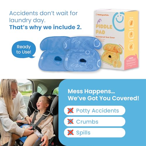 Piddle Pad 2-Pack, Potty Training Car Seat Protector, Toddler Car Seat Cover & Stroller Protector, Machine Washable Waterproof Car Seat, Anti-Slip, Universal Fit (Blue) - color: Blue