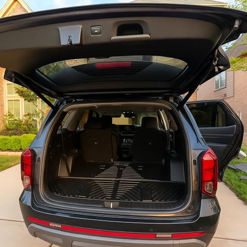 YITAMOTOR Floor Mats Fit for 2020-2025 Hyundai Palisade 7/8 Passenger, All Weather TPE Rear Trunk mat for Palisade Car Accessories, 1st & 2nd & 3rd Row & Backrest Mats & Cargo Liner, Black