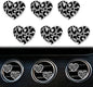 6 Pcs Heart Air Vent Clips, Cute Heart Cars Air Fresheners Vents Clips Funny Cars Diffuser Vent Clips Car Interior Decor Charm Cute Car Accessories Decoration for Women Automotive (Leopard Texture)