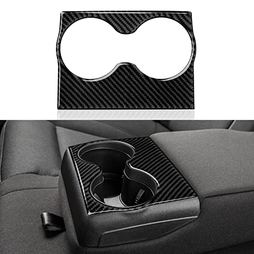 Car Rear Seat Cup Holder Cover Decals for 2011-2023 Dodge Charger/Chrysler 300 Accessories Carbon Fiber Interior Stickers - color: Cup Holder-a