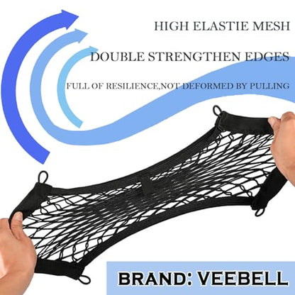 2 Pack Small Cargo Net Pocket Storage Mesh Net Elastic Automotive Cargo Nets Storage Pouch for Car Trunk Net, RV, Boat Storage Mesh Pocket Net with 8 Mounting Screws and Hooks (18 x 9.8 Inches) - size: 18 x 9.8 Inches
