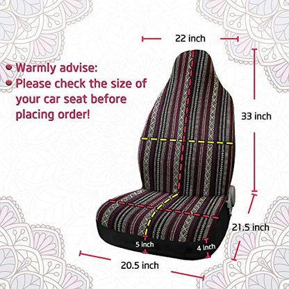 uxcell Universal Stripe Front Baja Bucket Seat Cover Saddle Blanket for Car SUV