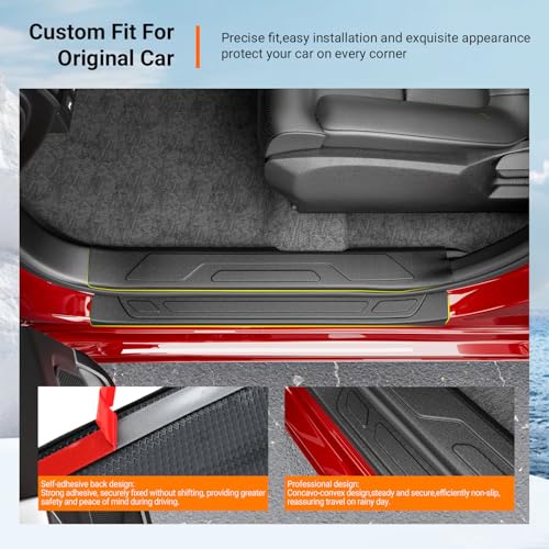 powoq 8Pcs Door Sill Protectors Compatible with 2022-2026 Toyota Tundra Door Sill Guard Threshold Protector Entry Guard Replacement for 2022-2026 Toyota Tundra Accessories - size: Compatible with 2022-2026 Toyota Tundra