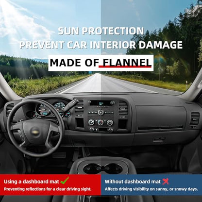Dashboard Flannel Dash Cover Mat for 2007-2014 Chevy Chevrolet Silverado 1500 2500 3500 LTZ Flannel Custom Fit Silverado Dash Cover with 2 Glove Boxes (Silverado 2007-2014, Black, LTZ) - size: Flannel Silverado 2007-2013 Black LTZ