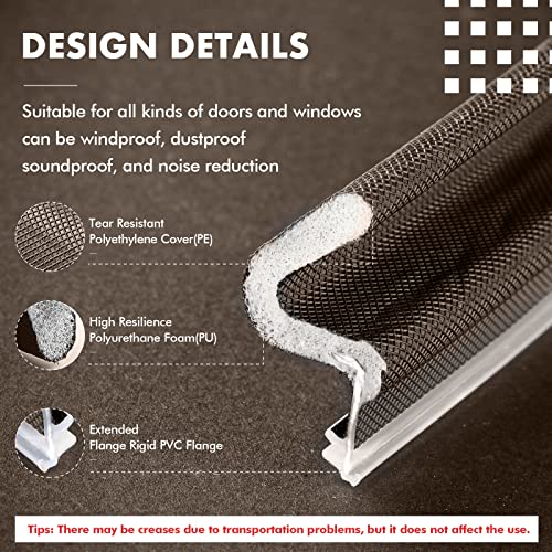 BBTO Weather Stripping Door Seal Exterior Weather Strip for Window V-Shaped Foam Kerf Garage Door Gap Blocker Soundproof Home Improvement Easy to Install(40 Feet,Brown) - color: Brown, size: 40 Feet