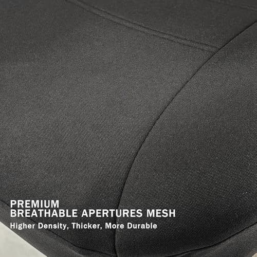 Champlus Car Seat Covers, Durable Breathable Mesh 2 Front Bucket Seat Covers, Universal Fit Automotive Sedan Cars, SUVs, Trucks, Mini Vans, Airbag Compatible, Easy to Install, Black - color: Black/Black