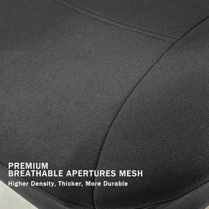 Champlus Car Seat Covers, Durable Breathable Mesh 2 Front Bucket Seat Covers, Universal Fit Automotive Sedan Cars, SUVs, Trucks, Mini Vans, Airbag Compatible, Easy to Install, Black - color: Black/Black