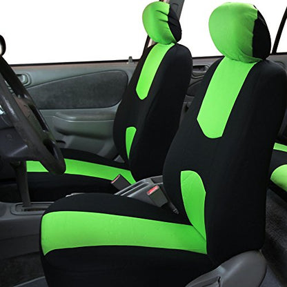 FH Group Flat Cloth Full Set Car Seat Covers Three Row 7 Seater - Universal Fit for Cars, Trucks & SUVs Green - color: Green