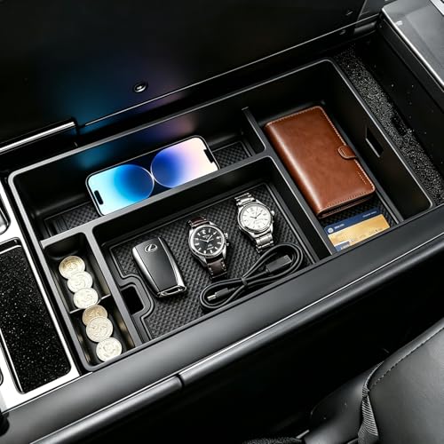 Autorder Center Console Organizer for 2022 2023 2024 2025 2026 Lexus NX NX 250/NX 350/NX 350h 450h+ Accessories Armrest Storage Box Secondary Insert Tray with Anti-Slip Mat - size: 2022-2026 Lexus NX 250/350/350h/450h+