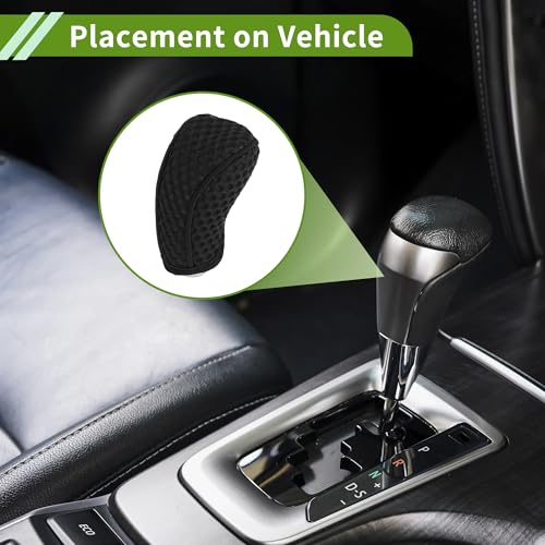 Universal Gear Shift Knob Cover Stick Shifting Handle Protector Manual Fabric 1 Pc Anti-Slip Black - color: Black