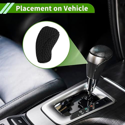 Universal Gear Shift Knob Cover Stick Shifting Handle Protector Manual Fabric 1 Pc Anti-Slip Black - color: Black