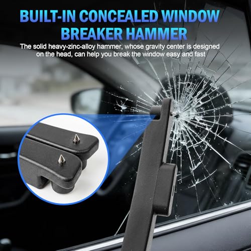 2PCS Car Seat Gap Filler Organizer 4In1 Between Seat & Console Inserts Gap Stopper Plug with Fill,Storage,Hook Function & Concealed Small Hammer,Upgraded Universal No Drop Seat Guard for Cars (Black)
