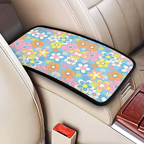 Retro Flowers Auto Center Console Cover Pad Car Armrest Seat Box Cover Cushion Universal for Most Vehicle SUV Truck Car Accessories Decor - color: Retro Flowers