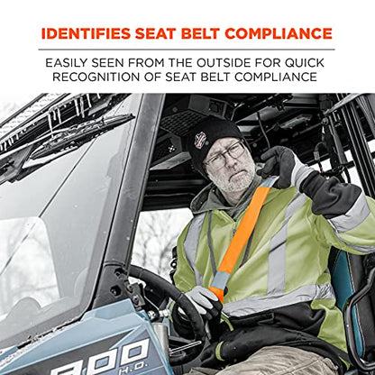 Ergodyne GloWear 8004 High Visibility Reflective Seat Belt Cover, Orange - color: Orange, style: Hi-vis Seat Belt Cover