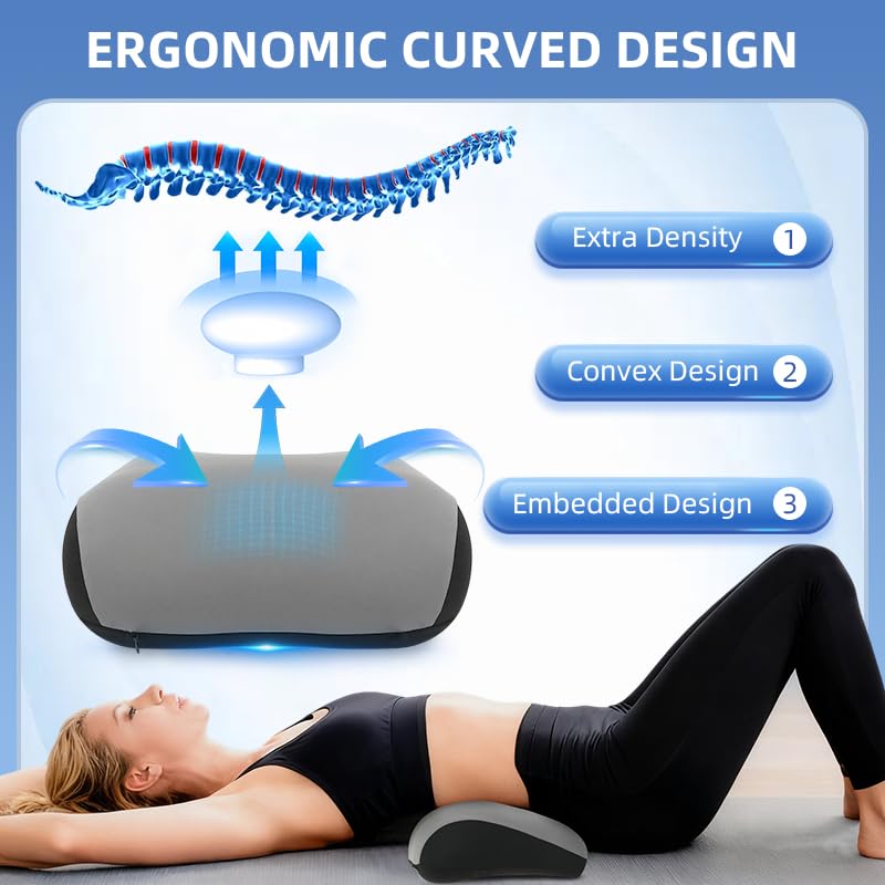 Lumbar Support Pillow for Office Chair, Memory Foam Lumbar Pillow for Lower Back Pain Relief (xiaoyaokaoGrey) - color: Xiaoyaokaogrey