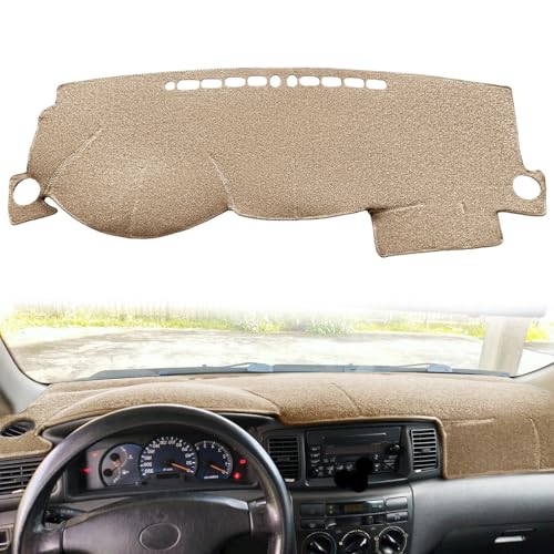 Dashboard Cover Dash Cover Mat Pad Custom Fit for Toyota Corolla 2003 2004 2005 2006 2007 2008 Dash Cap Carpet Protector (Beige) Z01 - color: beige