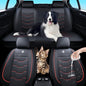 Car Seat Cover Full Set Sets, Universal Car Seat Covers for Cars, Premium Waterproof Leather, Protect & Upgrade Car Interior, Compatible with Airbags, Easy to Install & Clean Up - color: C_Black and Red Edge