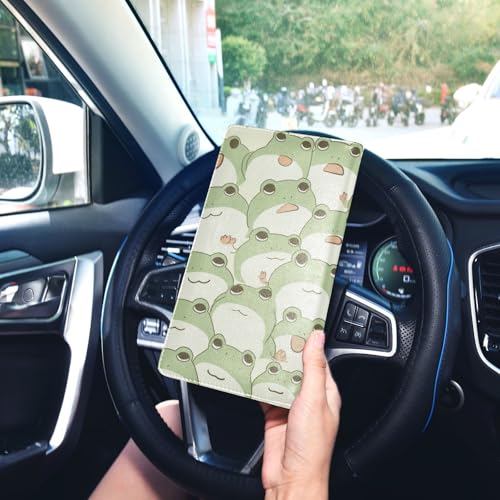 linqin Car Registration and Insurance Card Holder, Cute Frog Kiddie Glove Box Organizer Card Document Wallet - color: Cute Frog Kiddie