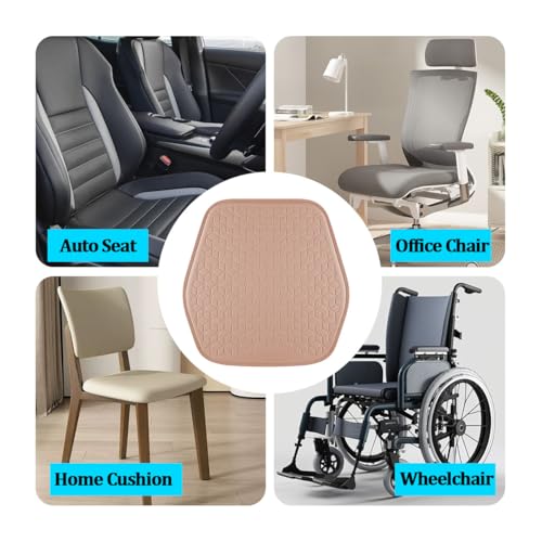 Gel Car Seat Cushion, Soft Cooling Honeycomb Non-Slip Vehicle Seat Bottom Mat for Long Sitting, Breathable Automotive Interior Chair Pad to Reduce Sweat, Universal for Truck SUV RV (Pink) - color: Pink