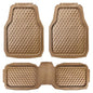 CAR PASS Heavy Duty Rubber Car Mats, Deep Dish All-Weather Floor Mat for Car Full Set Durable Anti-Slip 3D Rhombus Waterproof Trim to Fit Liner Universal Fit Automotive,Sedan,SUV,Truck, 3 Piece Beige - color: light beige