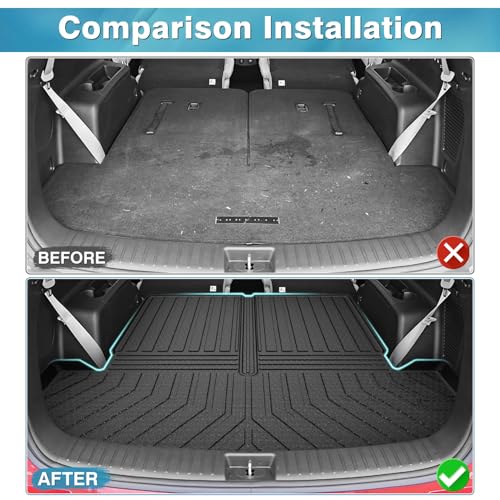 Mixsuper Cargo Liner for Kia Sorento 2021-2025 2026, All Weather Cargo Mat Rear Trunk Liner for Sorento Accessories Behind The 2nd Row Seats Black