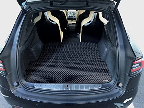 TOUGHPRO Cargo/Trunk Mats Accessories for Tesla Model X (6 or 7 Seater) All Weather Heavy Duty (Made in USA) Black Rubber 2017 2018 2019 2020 2021