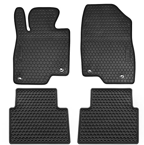 Car Floor Mats Custom Fit for Mazda 3 2014 2015 2016 2017 2018 Odorless Washable Heavy Duty Rubber (All Weather) Floor Liners Front and Rear Set Black - color: Black, size: Mazda 3:2014-2018