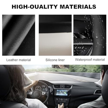 Leather Steering Wheel Cover, 15 Inch Soft Breathable Car Wheel Cover with Anti-Slip Lining, Universal Comfortable Steering Wheel Protector for Most Cars Trucks SUVs (Black) - color: Black