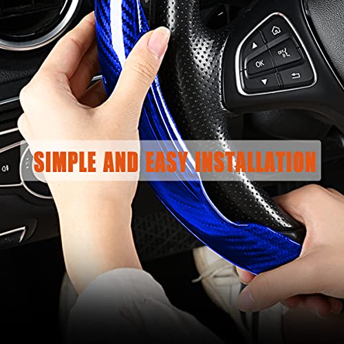 Steering Wheel Cover, 2PCS Segmented Steering Wheel Protector, Carbon Fiber Anti-Slip and Durable Car Accessory, Universal Fit for Most Cars，SUVs (Carbon Fiber Blue) - color: Carbon Fiber Blue