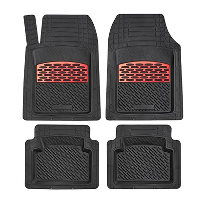 K&K Auto Accessories 3D Car Floor Mat 8 Lb Thick Heavy Duty Durable Universal Sapphire Red Deep Dish for Cars SUVs Minivan Truck - color: Sapphire Red