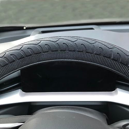 Universal Steering Wheel Cover：13.5 to 15 Inches Stretchable Silicone Anti Skid Steering Wheel Protector Fit for Most Car Models Including Round D Shape or Special Shape (Black) - color: Black