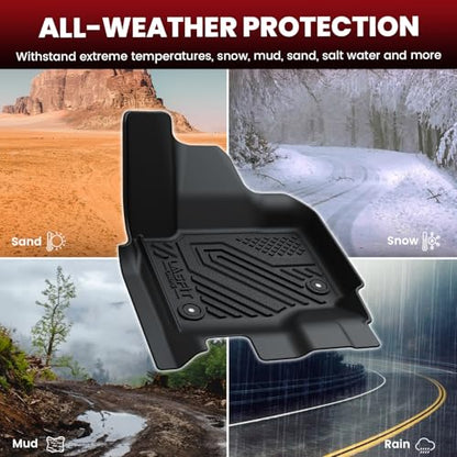 LASFIT Floor Mats for 2025 2026 2027 Ford Expedition 7 Seats Max(Not Fit 8 Seats Standard), All Weather Protector TPE Easy Clean Car Floor Liner, 1st & 2nd & 3rd Row, 4pcs Black - style: 8) Expedition Max 7-Seat| 25-26 | 3 Rows