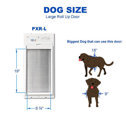 Power Pet Roll Up Smart Automatic Patio Pet Door, Proven Pet Operated Technology, Heavy Aluminum, Dual Low-E Glass, Safe, Secure, Airtight, Manual/App Control, 24/7 Timers - color: Patio Tall - 92½-96, size: Large