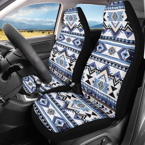 Dreaweet Aztec Seat Covers for Cars SUV Trucks Native American Indian Tribal Navajo Car Seat Covers Front Seats Only,Southwestern Car Accessories Interior - color: Aztec Tribal Pattern