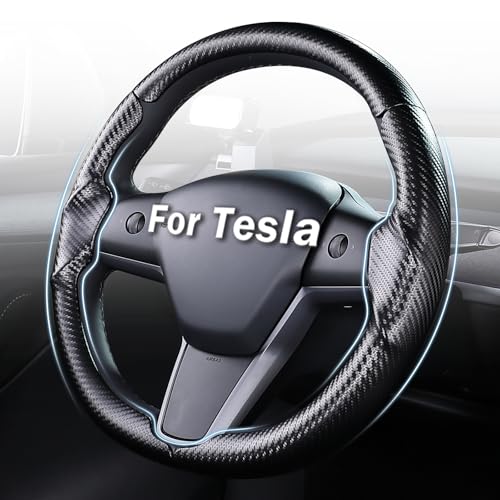 Steering Wheel Cover for Tesla Model 3 (2017-2023) / Model Y (2020-2024),Anti-Slip,Comfortable Grip, Breathable,Customized for Tesla Model 3/Y Accessories,Matte Black - color: Matte Black, size: For Model 3 (2017-2023) / Model Y (2020-2024)