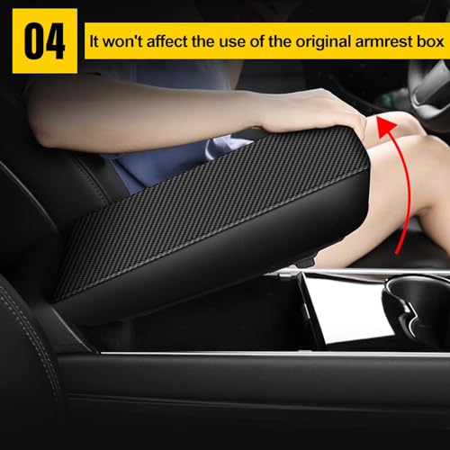 AOMSAZTO Carbon Fiber Armrest Covers for 2012 2013 2014 2015 Honda Civic Black - color: black-3