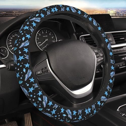 Sea Turtle Steering Wheel Cover for Women Elastic Rubber Steering Wheel Universal 15 Inch Fit for Cars, Auto, SUVs - color: Sea Turtle