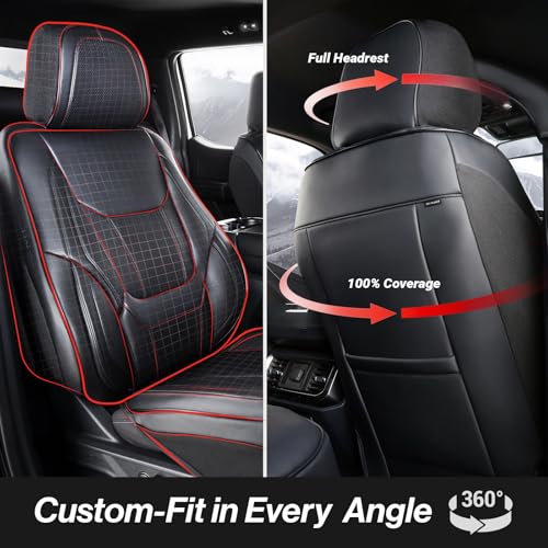 Coverland Custom Fit Car Seat Covers for SUV Compatible with [RX 350, RX 450hL, NX 350, Q5 Sportback, Nautilus] Premium Waterproof Non-Slip Interior Seat Protector [Front Black- Size Chart A14]