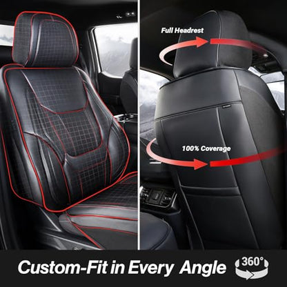 Coverland Custom Fit Car Seat Covers for SUV Compatible with [RX 350, RX 450hL, NX 350, Q5 Sportback, Nautilus] Premium Waterproof Non-Slip Interior Seat Protector [Front Black- Size Chart A14]
