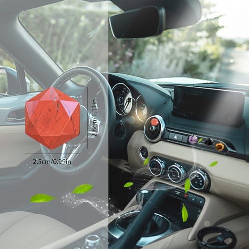 ORIESSE Boho Car Decor,4pcs Natural Stone Car Vent Clips Air Fresheners,Crystal Hexagram Star Hippie Interior Dashboard Decorations Accessories for Women Men