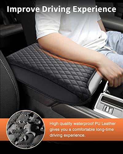 Shademax Custom Fit for Center Console Cover Nissan Pathfinder 2025 2024 2023 2022 2026 Armrest Cushion Pad Cover PU Leather Pathfinder Accessories Anti-Scratch Black - size: Size for Nissan Pathfinder 2022-2026