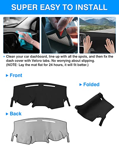 Autorder Dashboard Cover Mat for Dodge Grand Caravan 2011-2020 /Chrysler Town Country 2011-2016 Accessories Dash Cover Flannel Dash Mat Sunshade Glare UV Rays Protector - size: 2011-2020 Dodge Grand Caravan
