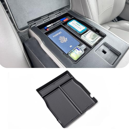 JDMCAR Front Center Seat Organizer Compatible with 2015-2024 2025 Ford F150 Accessories, 2017-2025 F250 F350 F450 with 40/20/40 Jump Seat,Storage Box with Non-Slip Silicone Mat(Jump Seat Only) - color: Fits 2015+ F150-Seat Organizer