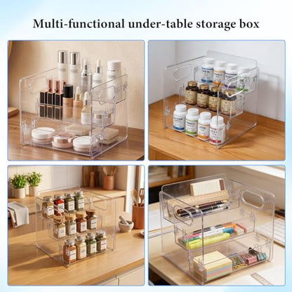 Plastic Vitamin Storage Organizer, 3-Tier Bottle Organizer for Vitamin Bottles and Medicine Bottle, Pill Bottle Organizer for Countertop, Bathroom Cabinet and Makeup Storage Items