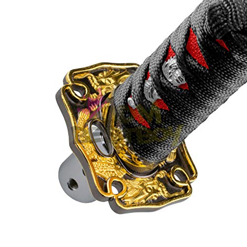 JDMBESTBOY Samurai Sword Black Red Shift Knob Shifter Alloy Katana Adapters Universal 20cm - color: Black Red, size: 20cm