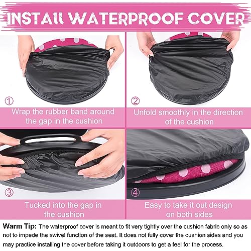 WarBull 5 Gallon Bucket Seat, 360-Degree Swivel Seat Foam Cushion Bucket Seat Lid with Waterproof Cover for Dove Duck Hunting, Fishing, Baseball, Gardening and Camping - color: Pink Polka Dot