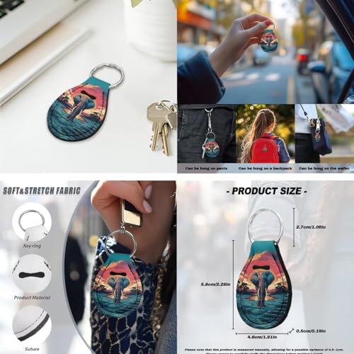 Elephant Sunset Print 15 Pcs Car Interior Covers Set, Car Seat Cover with Seat Belt Covers Car Headrest Cover Steering Wheel Cover Car Coaster - color: Elephant Sunset Print