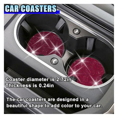 10PCS Fluffy Car Accessories Set, Furry Steering Wheel Cover with Warm Fuzzy Gear Shift Cover Ball Keychain Handbrake Cover Console Seat Belt Shoulder Pads & Diamond Ignition Ring Cup Mats (Red) - color: Red